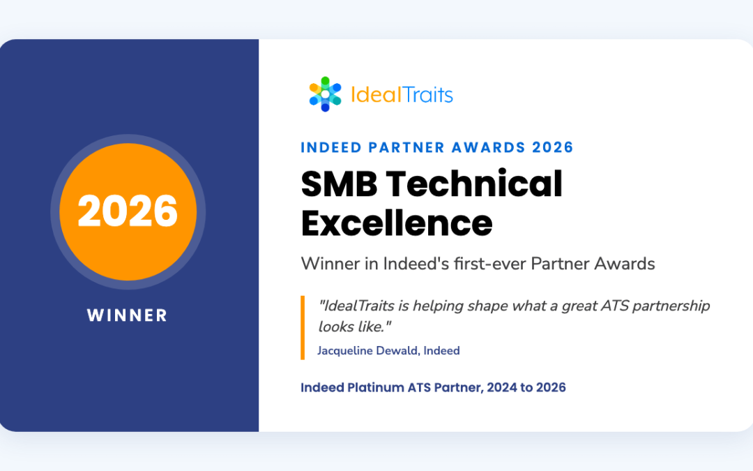 IdealTraits Wins Indeed’s 2026 Partner Award for Technical Excellence